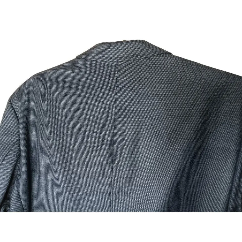 BOSS Men’s 46R Dark Blue Virgin Wool Blazer Sport Coat Croatia 3-Button 100% Woo